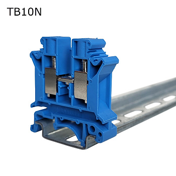 Клемма винтовая проходная 2 контакта 10 мм2, синяя