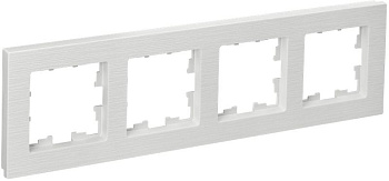 BRITE Рамка 4-мест. РУ-4-Бр бел. рифленый IEK