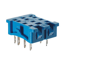 Розетка для монтажа на панель под пайку для реле 55.33; в комплекте металлическая клипса 094.51