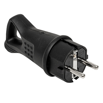 Вилка угловая каучуковая с кольцом 230В 2P+PE 16A IP44 EKF Марс