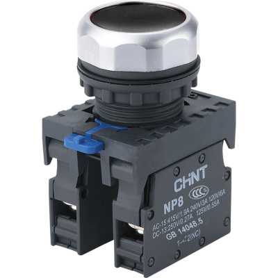 Кнопка управления NP8-11BN/2 без подсветки, чёрная 1НО+1НЗ IP65 (R)(CHINT)