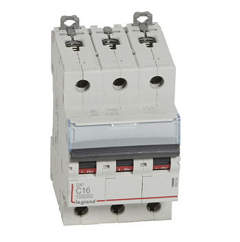 Автоматический выключатель DX³ 10000 - 16 кА - тип характеристики С - 3П - 400 В~ - 16 А - 3 модуля