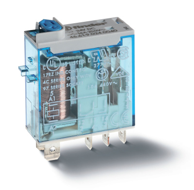 Миниатюрное промышленное электромеханическое реле;  1СO 16A; контакты AgNi; катушка 48В DC; влагозащита RTII; опции: кнопка тест + мех.индикатор