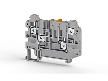 Клеммник 4-х выводной с размыкателем, 4 мм.кв., (серый); AVK 4 CCA