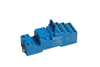 Розетка с безвинтовыми клеммами (пружинный зажим) для реле 55.32, 55.34, таймера 85.02, 85.04; применяются модули 99.02; в комплекте пластиковая клипса 094.91.3; версия: синий цвет