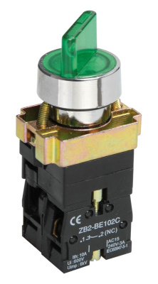 Переключатель LAY5-BK2365 2 положения зелёный NO+NC IEK