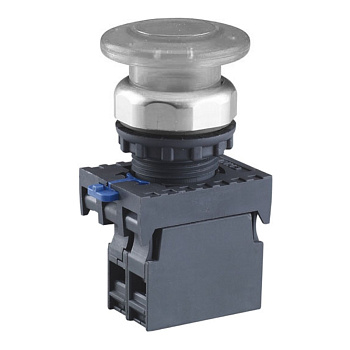 Кнопка управления "Грибок" Φ40мм с самовозвратом NP8-10MD/11 1НО белая AC110В-220В(LED) IP65 (R)(CHINT)