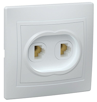 РТ12-КБ Розетка 2местн. телефонная КВАРТА (белый)