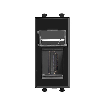 HDMI розетка модульная, тип А-А, "Avanti", "Черный квадрат", 1 модуль