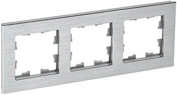 BRITE Рамка 3-мест. РУ-3-1-БрА металл алюм. IEK