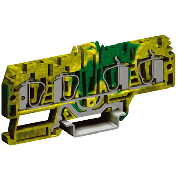 HTE.4/2+2(Ex), зажим для заземления, 2 ввод/2 вывода,4 кв.мм желто-зеленый