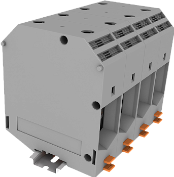 Клемма на DIN-рейку винт. 240 мм2 2 конт. проходн. серая
