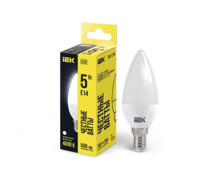 Лампа LED C35 свеча 5Вт 230В 4000К E14 IEK