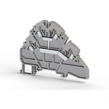 Клеммник 2-х ярусный пружинный, 2,5 мм.кв., c внутр.перемычкой, (серый); YBK2,5-2FK Клеммник 2-х ярусный пружинный, 2,5 мм.кв., c внутр.перемычкой, (серый); YBK2,5-2FK