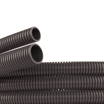 Труба ПА 6 гибкая гофр. д.20мм, ПВ-0, без протяжки, 100м, цвет тёмно-серый