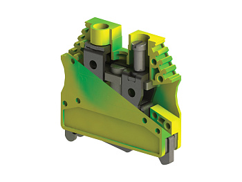 Клеммник на DIN-рейку 10 мм.кв., (земля); AVK 10TK