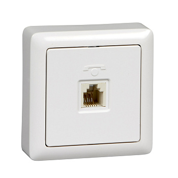 ХИТ О/У РОЗЕТКА телефонная RJ11, БЕЛЫЙ. Россия