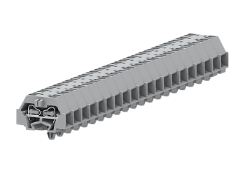 2-2 проходная клемма с боковым подключением с защёлкивающимися ножками серии 240, серая
