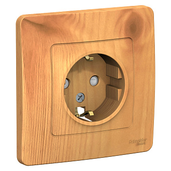 BLANCA С/У РОЗЕТКА с заземлением со шторками, 16А, 250В, ЯСЕНЬ