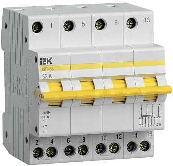 Выключатель-разъединитель трехпозиционный ВРТ-63 4P 32А IEK