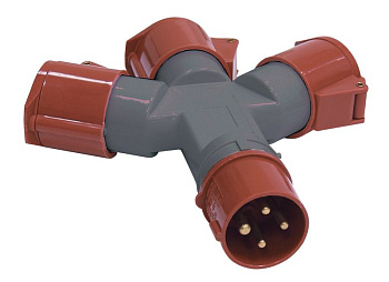 Адаптер трехлучевой TS1013-214 3Р+РЕ 16А 380В IP44 ИЭК