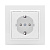 Минск Розетка 1-местная СП с заземлением 16А белая с защ. штор. EKF Basic