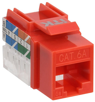 ITK Модуль Keystone Jack кат.6A UTP 110 IDC 90град красный ITK Модуль Keystone Jack кат.6A UTP 110 IDC 90град красный