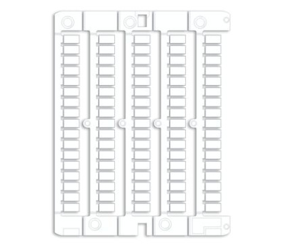 Маркировка для клемм, жесткая, 5х10мм. Период 5мм. Белая