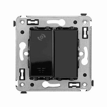 Диммер кнопочный в стену для LED ламп, "Avanti", "Черный квадрат"