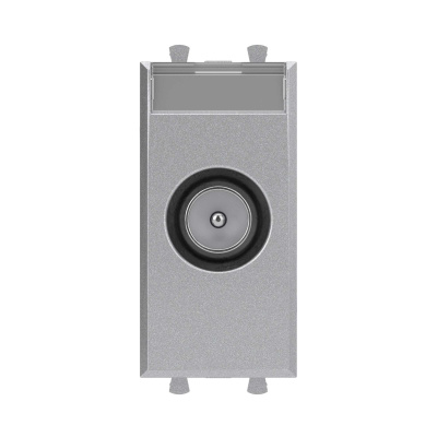 Розетка TV оконечная модульная,  "Avanti", "Закаленная сталь", 1 модуль