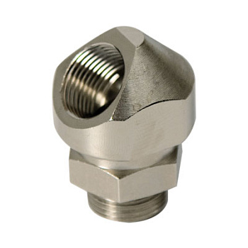 Поворотный адаптер 45° M40x1,5, IP68/IP67, никелированная латунь