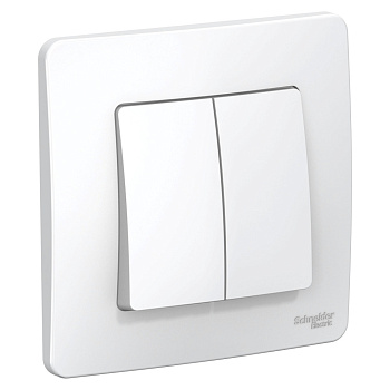 BLANCA С/У 2-клавишный ВЫКЛЮЧАТЕЛЬ (сх.5), 10А, 250В, БЕЛЫЙ