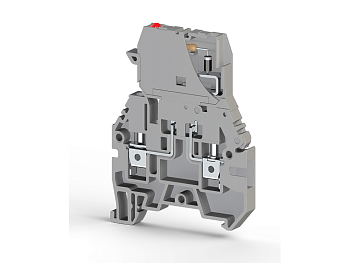 Клеммник с держ. предохр. (5х20, 5х25), откид.картридж, с индикацией 24VDC, на DIN-рейку, 4 мм.кв., (бежевый); ASK 3MLD 24VDC