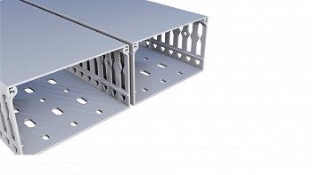 Перфорированный короб с крышкой, 100x60 (ШxВ) Серый; SWD  100X60