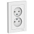 ATLASDESIGN РОЗЕТКА двойная без заземления,16А, в сборе, БЕЛЫЙ