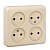ЭТЮД О/У 4-местная РОЗЕТКА без заземления без шторок 16А 250В, КРЕМОВЫЙ, Россия