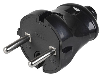 ВПп20-02-Ст Вилка разб. прямая без з/к 6А черная IEK