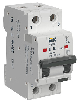 ARMAT АВДТ B10N 2P C16 100мА тип AC электромех. IEK