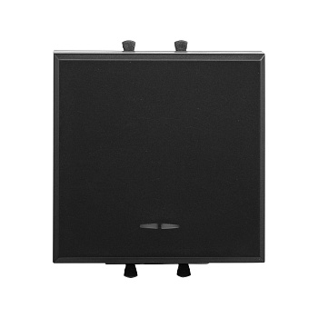 Инвертор одноклавишный модульный, "Avanti", "Черный матовый", 2 модуля