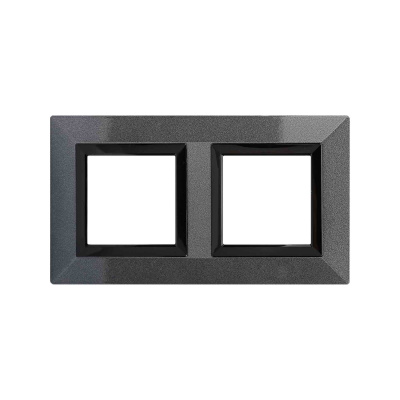 Рамка из металла, "Avanti", темно-серая, 2 поста (4 мод.)