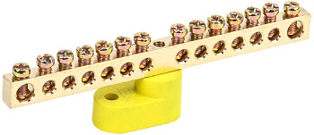 Шина PE "земля" на одном угловом изол ШНИ-6х9-14-У1-Ж IEK